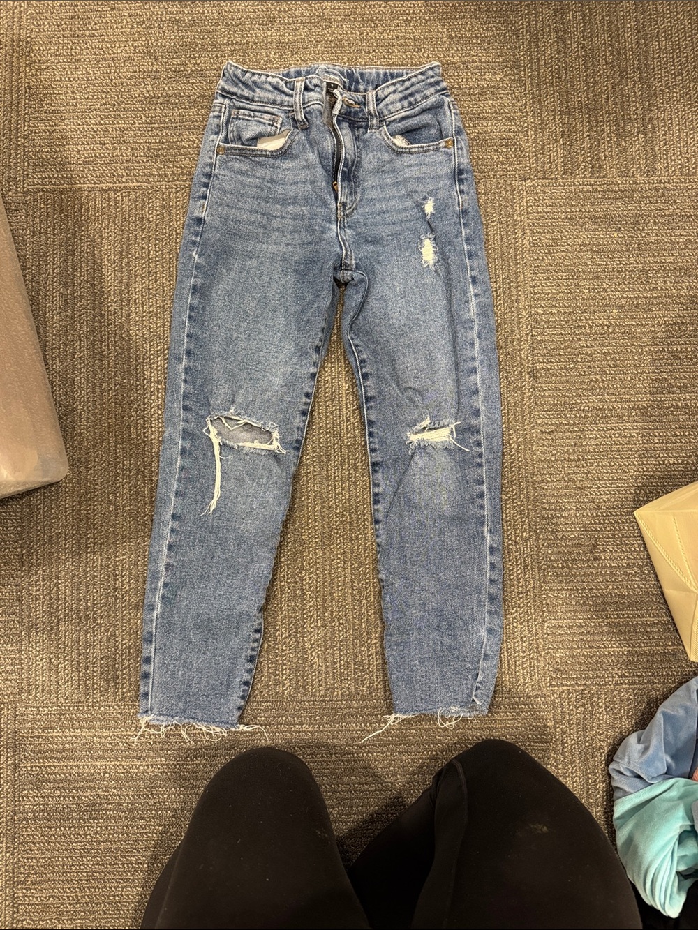 Girls art class Distressed Light Blue Boyfriend Jeans